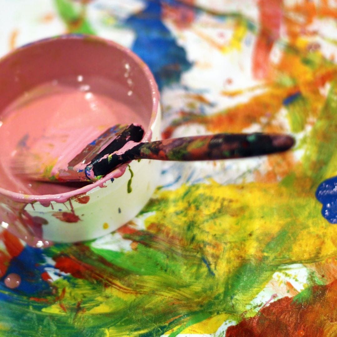 paint splattered