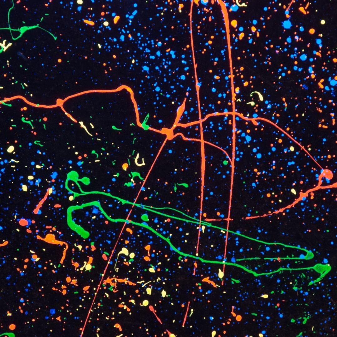 neon paint splattered